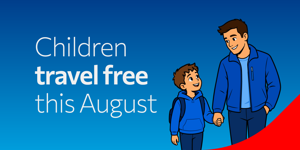 Children travel free this August