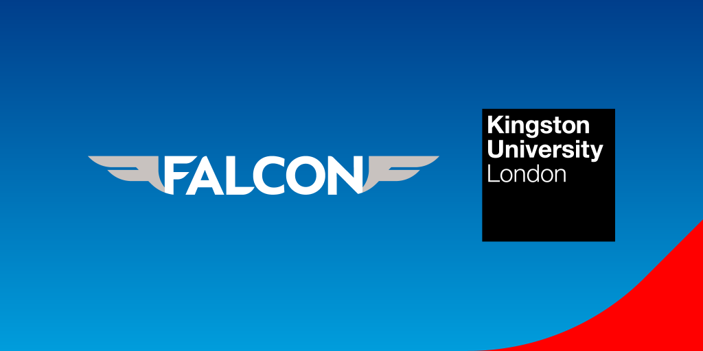 Falcon Buses and Kingston University logos